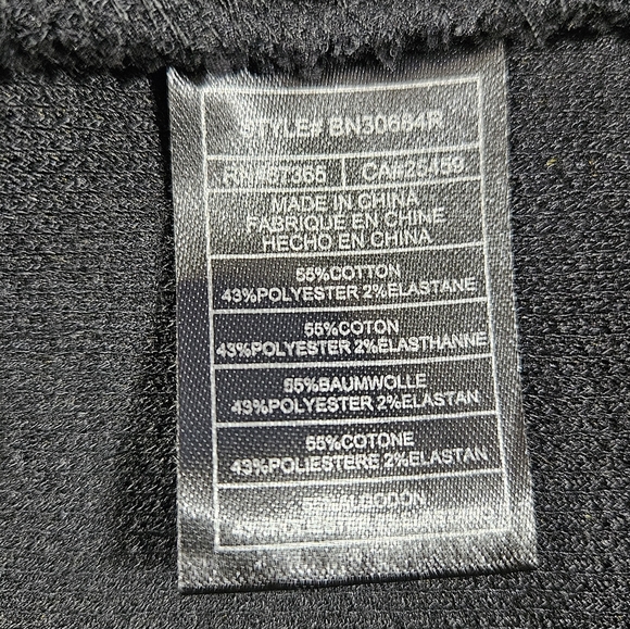 Steve Madden Black Slub Knit Open Cardigan Sweater Jacket Sz Large Shawl Collar - Picture 12 of 14